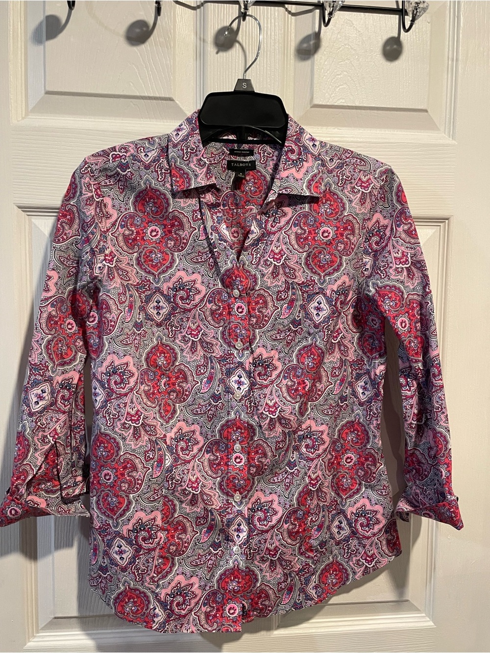 Talbots Embroidered Button down blouse - Picture 4 of 4